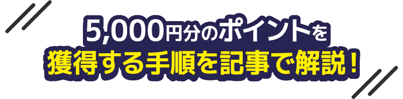 5,000円分のポイントを獲得する手順を記事で解説！