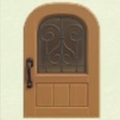 メープルのアイアングリルなドア