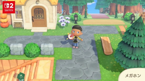 メガホンで住民呼び出し