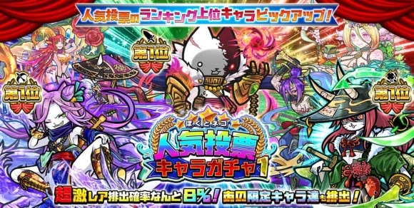 人気投票キャラガチャ1当たりランキング