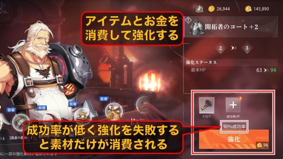 装備は最大まで強化しないのがおすすめ