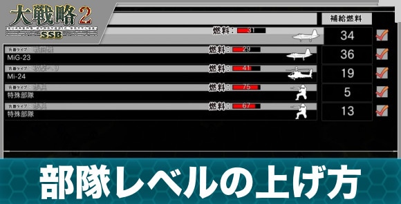 部隊レベルの上げ方とメリット