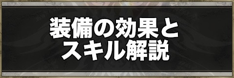 装備の効果とスキル解説