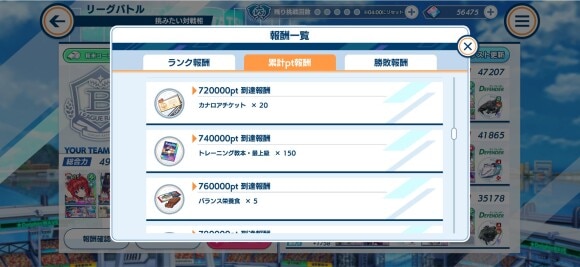 リーグバトル報酬
