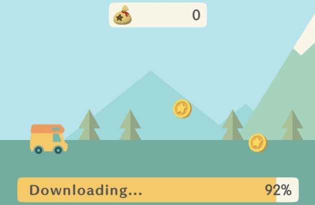 ダウンロード中のミニゲーム