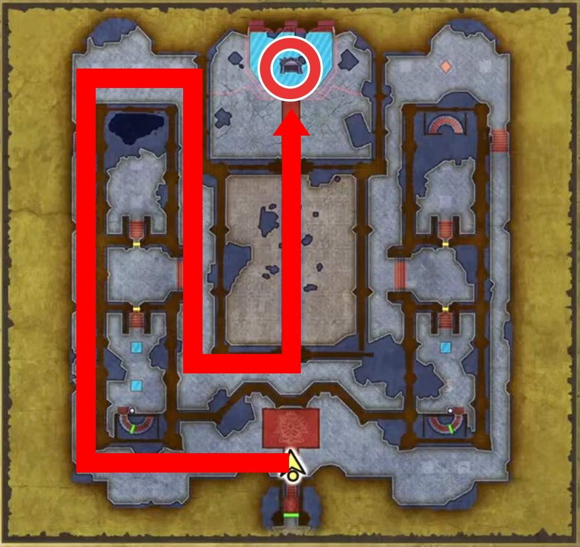 竜王の城 左の通路から広間に向かう