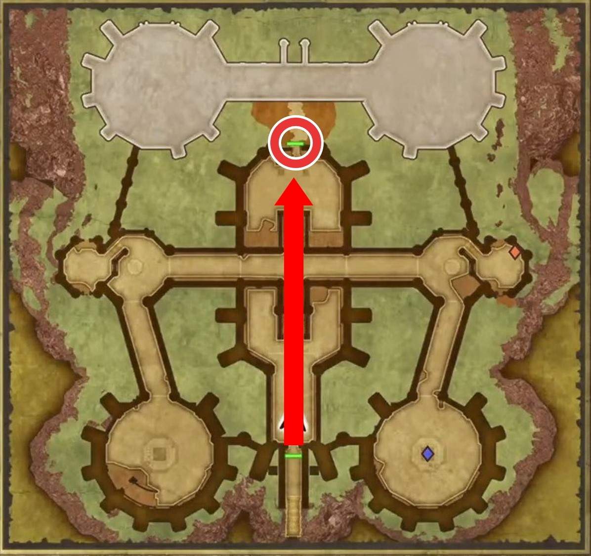  ドラクエ2 雨の祠 1Fの奥の裏門まで進みマップ左の階段を上る