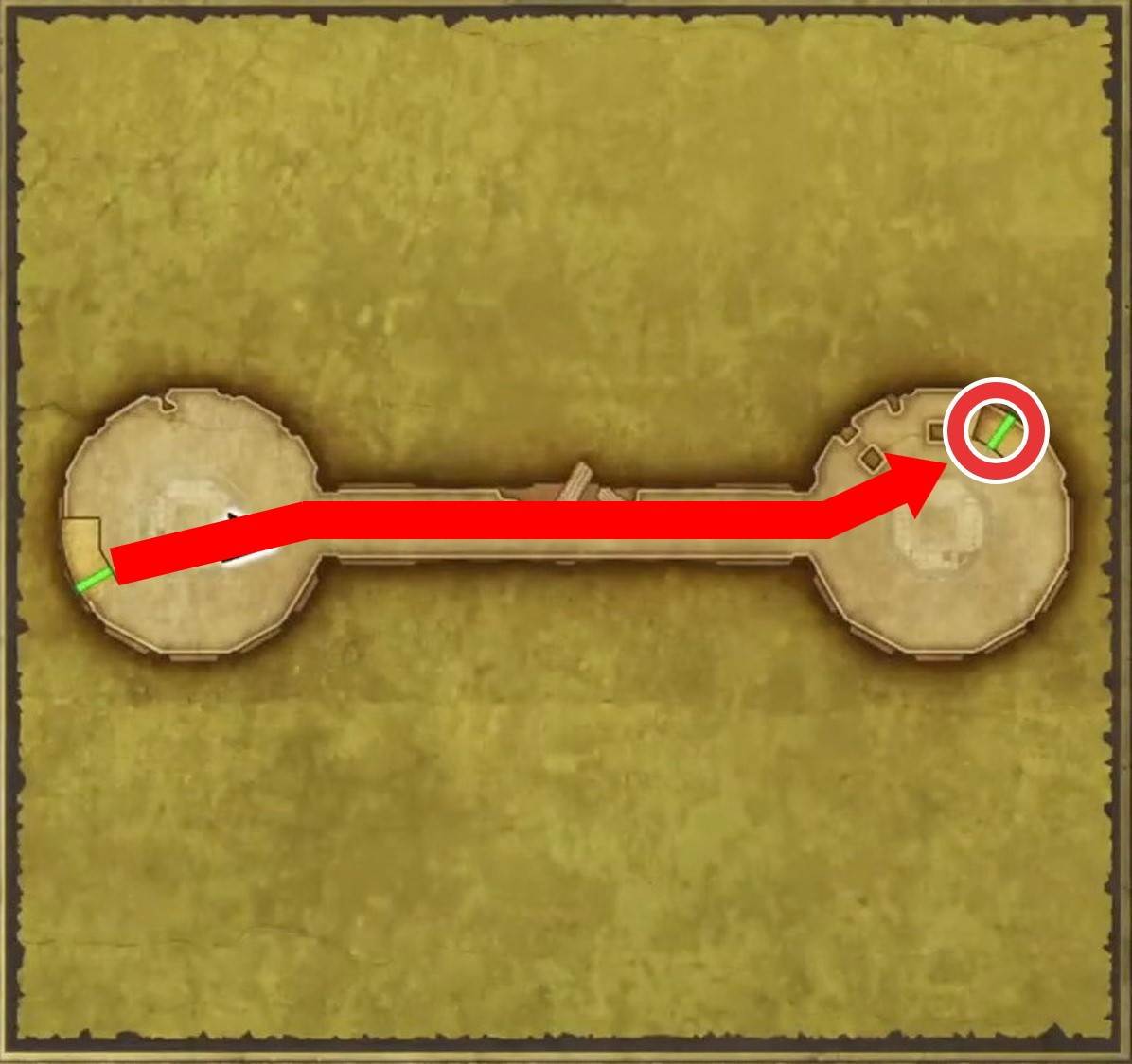  ドラクエ2 雨の祠 2Fの通路を渡りマップ右の階段を上がる