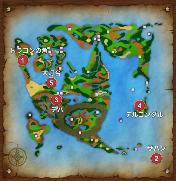 ドラゴンの角～大灯台の全体マップ