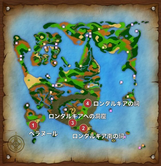 ベラヌール～ロンダルキア地方の全体マップ