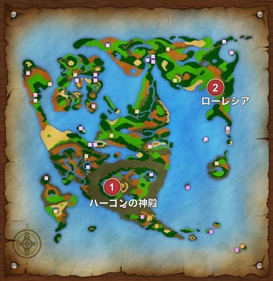 ハーゴンの神殿～ローレシアの全体マップ