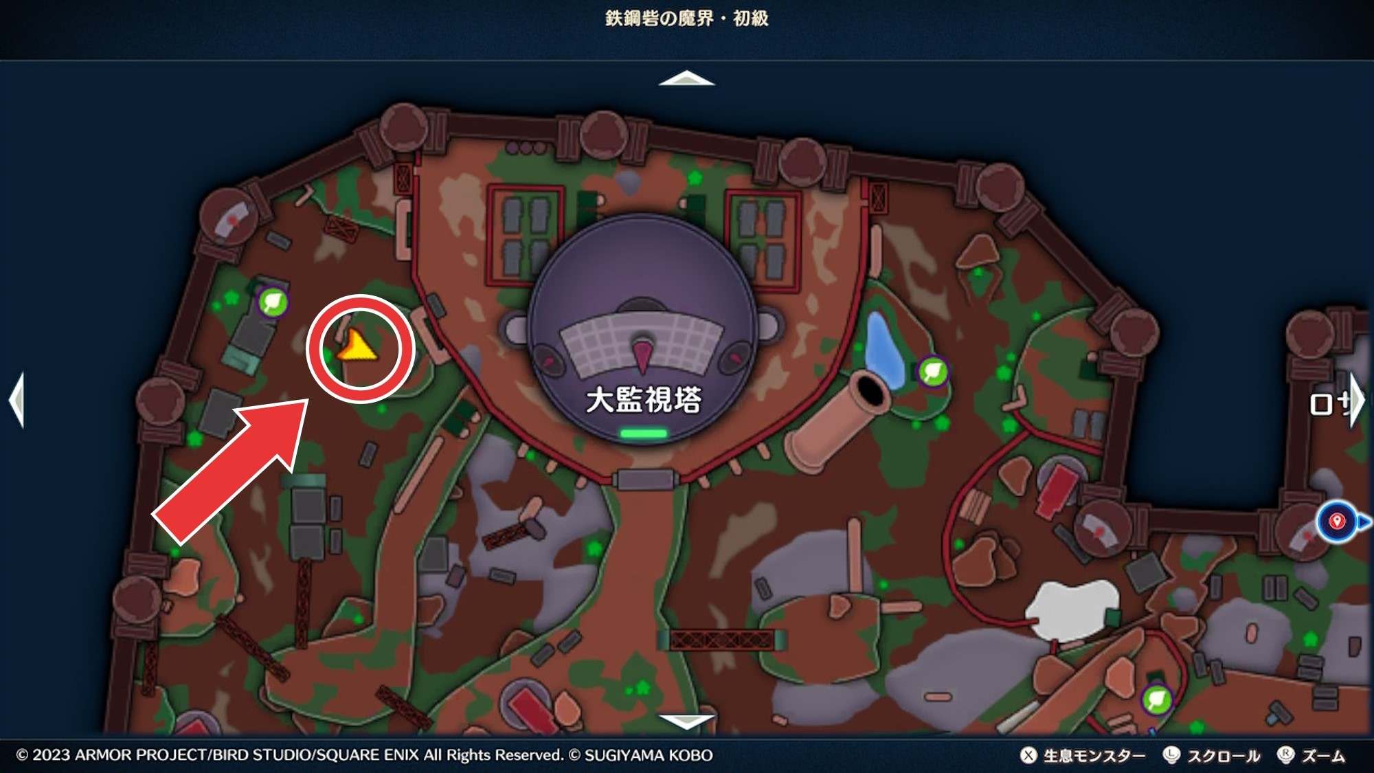 鉄鋼砦初級宝箱マップ6