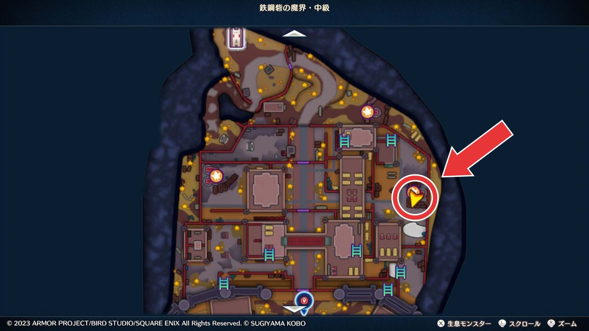 鉄鋼砦中級宝箱マップ2