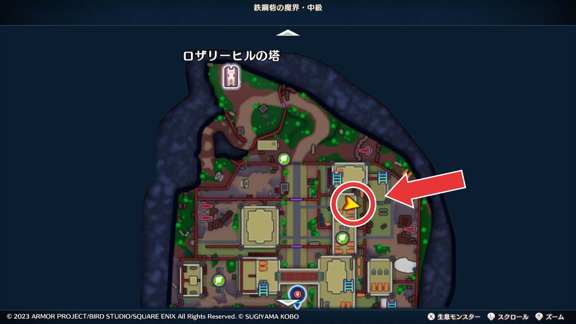 鉄鋼砦中級宝箱マップ3