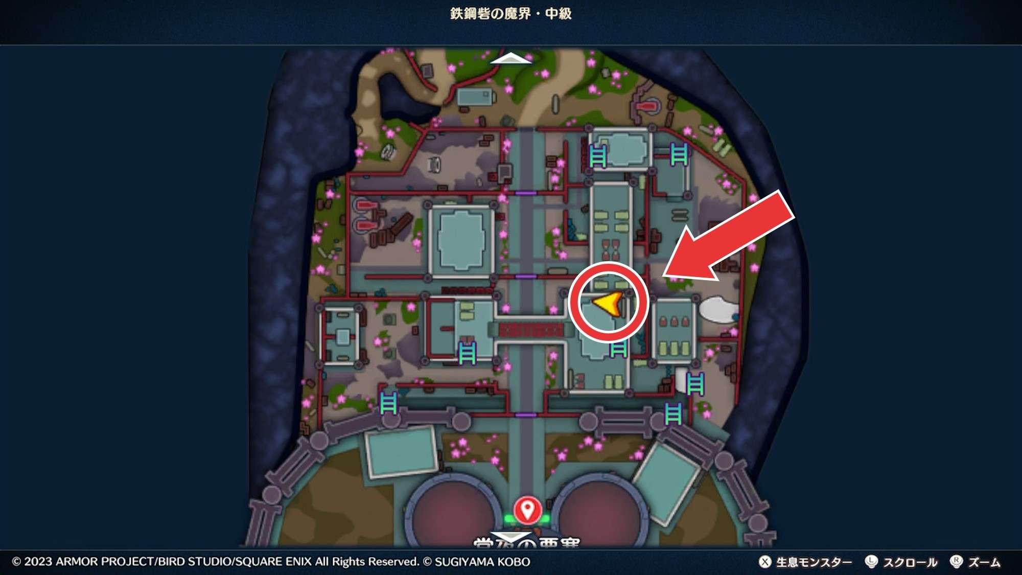 鉄鋼砦中級宝箱マップ6