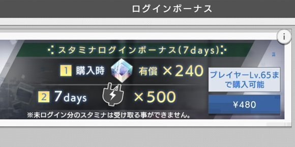 スタミナログインボーナス