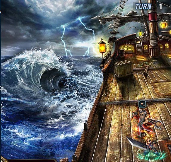 オルデリオン嵐の海上