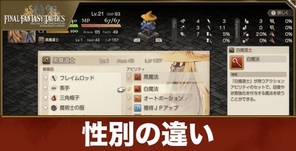 性別の違い