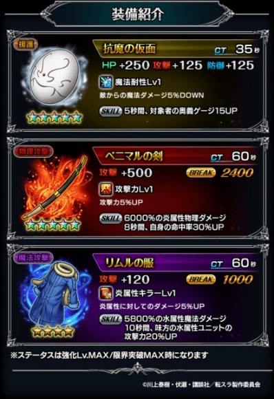 転スライベント装備紹介