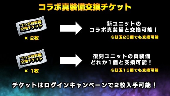 コラボ真装備交換チケット