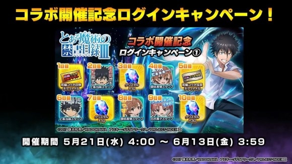 とある魔術の禁書目録コラボログインボーナス