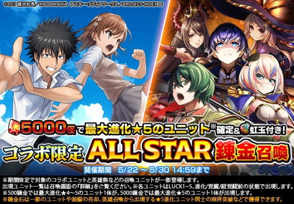 とある魔術の禁書目録ALL STAR錬金召喚