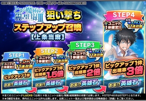 とある魔術の禁書目録コラボ狙い撃ちステップアップ召喚