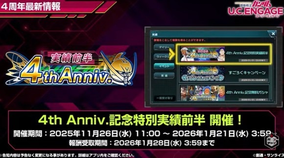 4th Anniv.記念特別実績前半