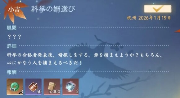 科挙の婿選びの報酬