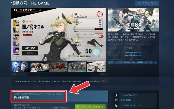 Steamリリース日