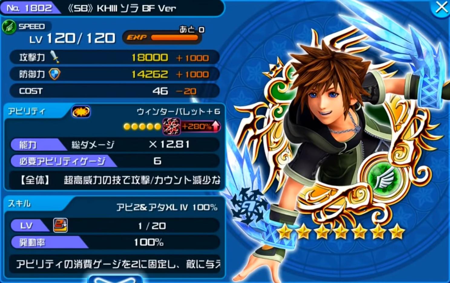 KHUX】《SB》KHIII ソラ BF Verの最新評価と使い道【キングダムハーツ