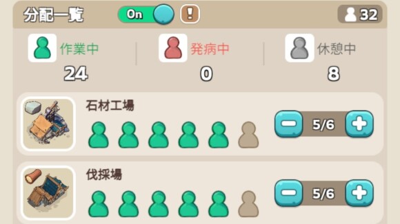 住民を適度に休ませる