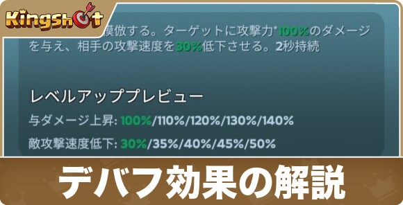【キングショット】デバフ効果の解説