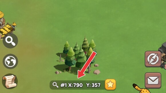 郊外画面下の座標表示を選択