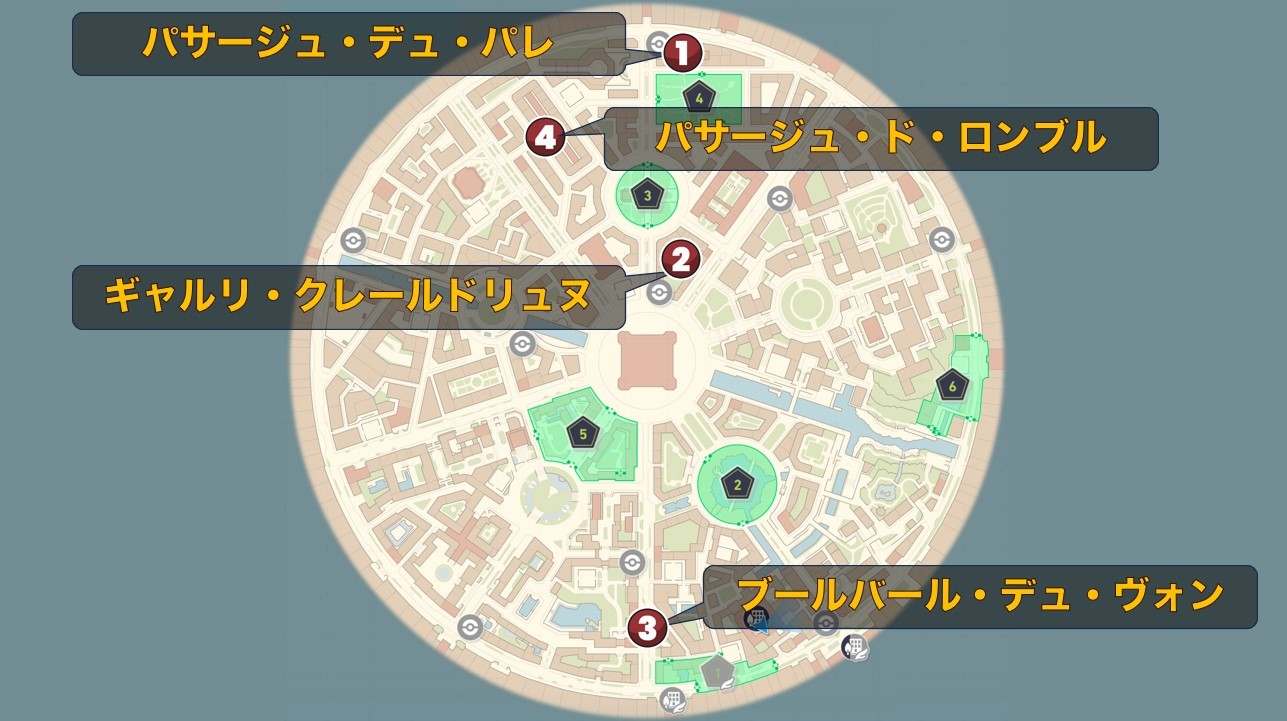 コート売り場の場所一覧