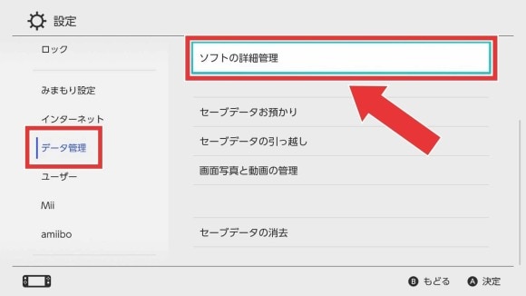 ソフトの詳細管理