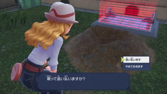 穴を調べる