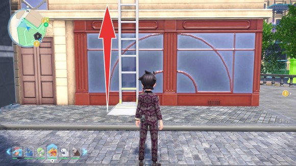 北西に進んでハシゴを登る