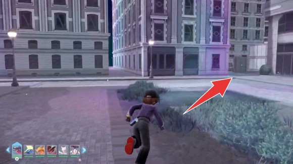 中央のアスレチックがある場所へ向かう