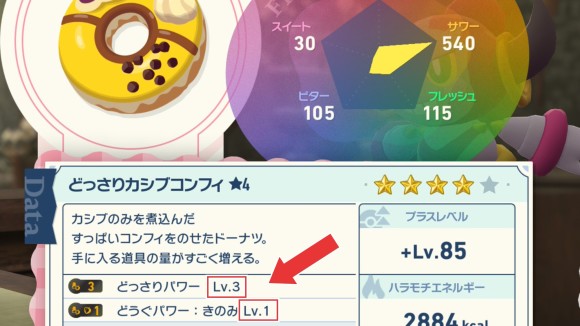 数値が高いほど効果レベルが高くなる