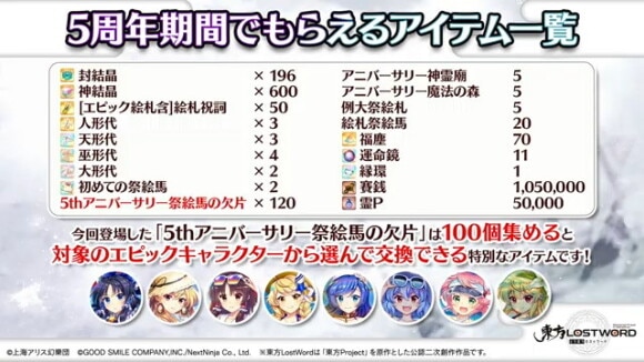 5thアニバーサリー祭絵馬の欠片
