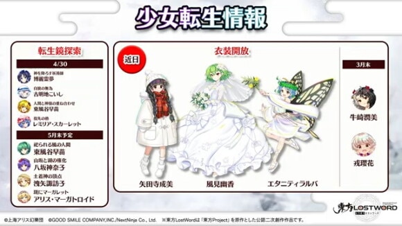 転生鏡探索を実装予定のキャラ