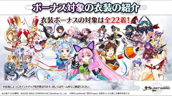 ボーナス対象の衣装