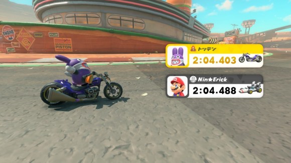 実際にゴーストと何度もレースを繰り返す
