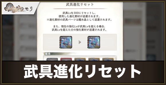 武具進化リセットの概要