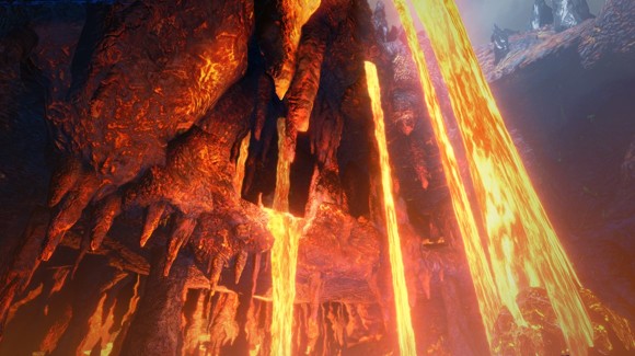 溶岩が流れる灼熱のエリア