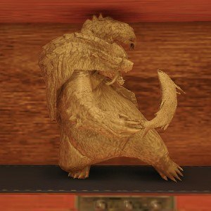 青熊獣の木彫り