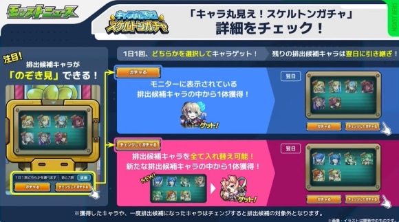 キャラ丸見え！スケルトンガチャ