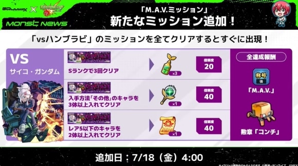 M.A.Vミッション　追加ミッション