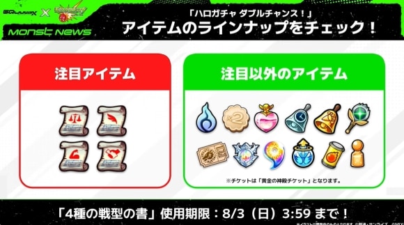 ハロガチャダブルチャンス　アイテム一覧